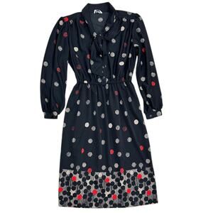 Vintage 70s Aygee Polka Dot Midi Dress